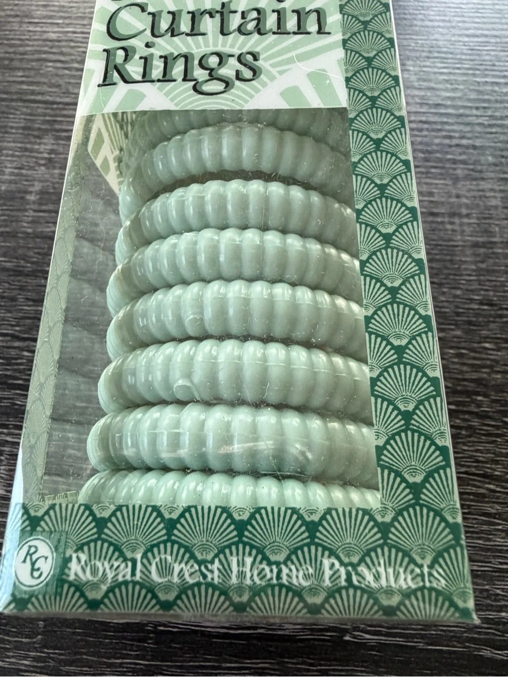 Royal Crest Home Shower Curtain Rings- Sage- NWT